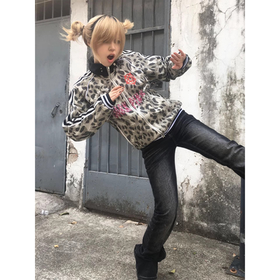 【免费试穿】亚文化豹纹卫衣