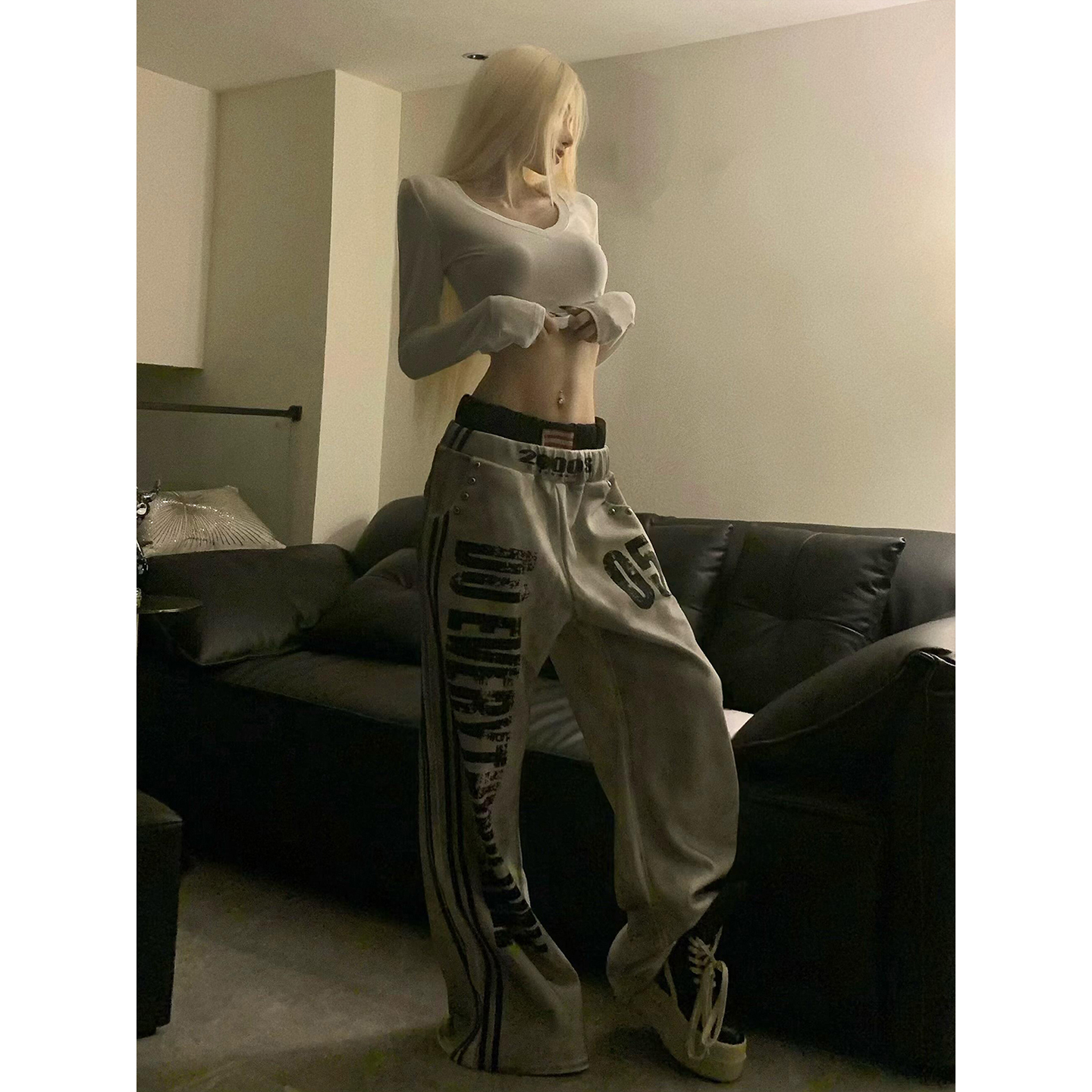 【免费试穿】亚文化双腰头裤子