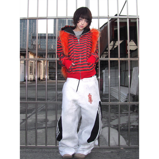 街头风假两件阔腿裤女春季双腰头设计感低腰休闲卫裤爵士跳舞裤子