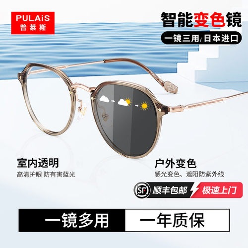 普莱斯变色眼镜茶色素颜