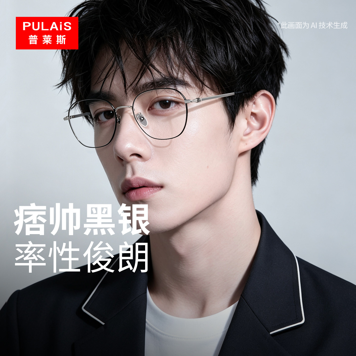 纯钛近视眼镜男款潮可配有度数超轻眼睛框架全框散光防蓝光配镜