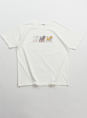 C42252 日本单 夏款简约百搭卡通圆领套头短袖T恤 女款