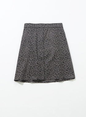 C52981 日本单 豹纹款简约百搭A字松紧腰抽带半身裙女短裙