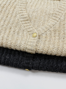 C325121 日单外贸大码 秋冬新款森林系百搭V领针织开衫女款毛衣