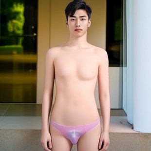 男女通用内裤 新 性感 透明诱惑高弹油亮透视透气男女均可穿三角裤