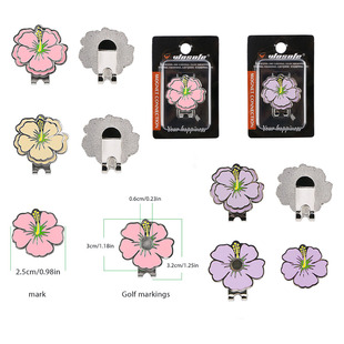 新款 高尔夫马克帽夹 磁性金属Mark花形状设计双层球位标三色选择