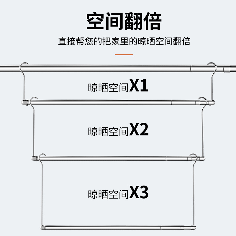钩式晾衣架不锈钢挂衣杆晾被子