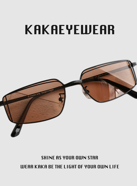 kaka个性窄框墨镜设计师款防紫外线太阳镜男女