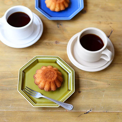 日本Studio M法式复古陶瓷八角盘甜点餐盘意面盘下午茶餐具盘子