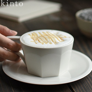 日本kinto咖啡杯带碟套装陶瓷杯日式下午茶杯具马克杯拿铁杯茶杯