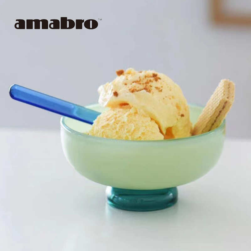 日本Amabro彩色玻璃碗勺甜品沙拉碗冰淇淋酸奶家用水果雪糕碗-封面