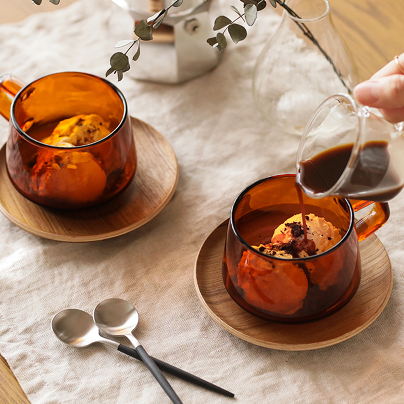 kinto咖啡杯耐热玻璃琥珀色托盘