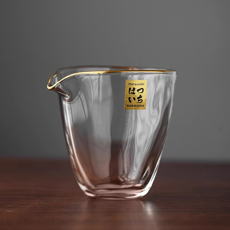 日本手工金邊水晶玻璃公道杯茶杯