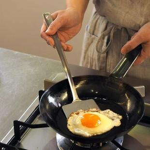 日本进口一菱金属304不锈钢铲子厨房炒菜铲平口玉子烧铲长柄锅铲