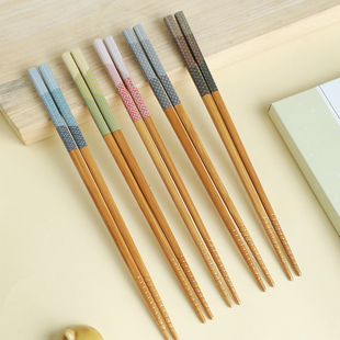 Ishida 日本原装进口石田天然竹筷木筷子抗菌防滑浅色礼盒套装