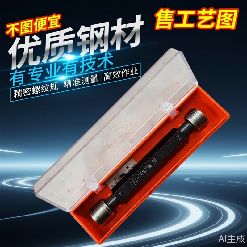 NPSM1/2-14美制管牙标准塞规通止规牙规泰勒原则量规设计图纸检具