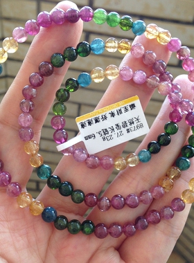 天然老矿碧玺手链项链招财旺运