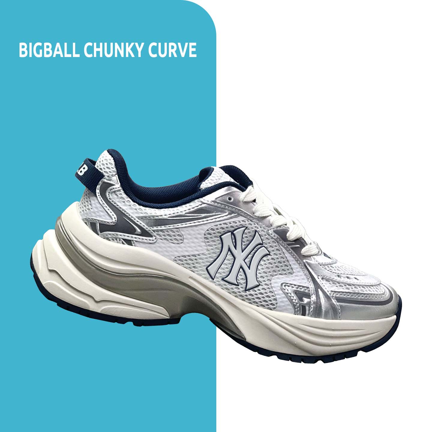 MLB正品!NY大LOGO厚底增高休闲鞋