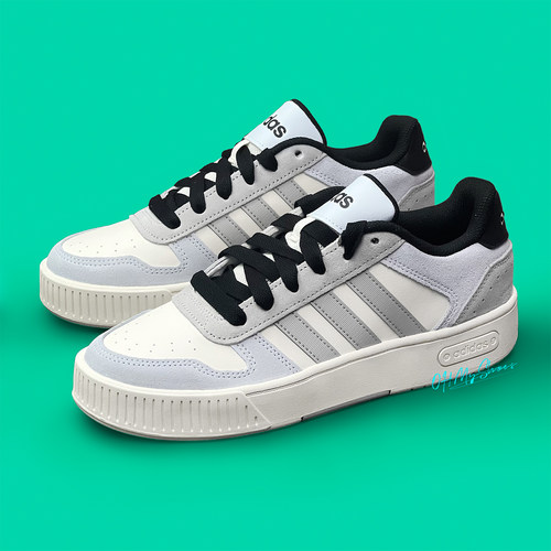 ADIDAS正品！小锯齿蓝白透气板鞋