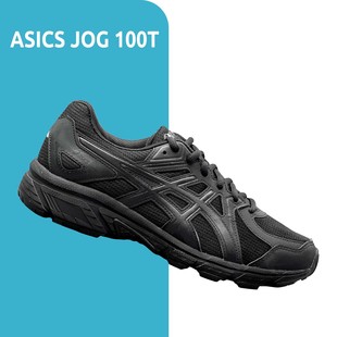 女鞋 ASICS JOG 100T低帮男鞋 1021A463 全黑复古透气轻便老爹运动鞋