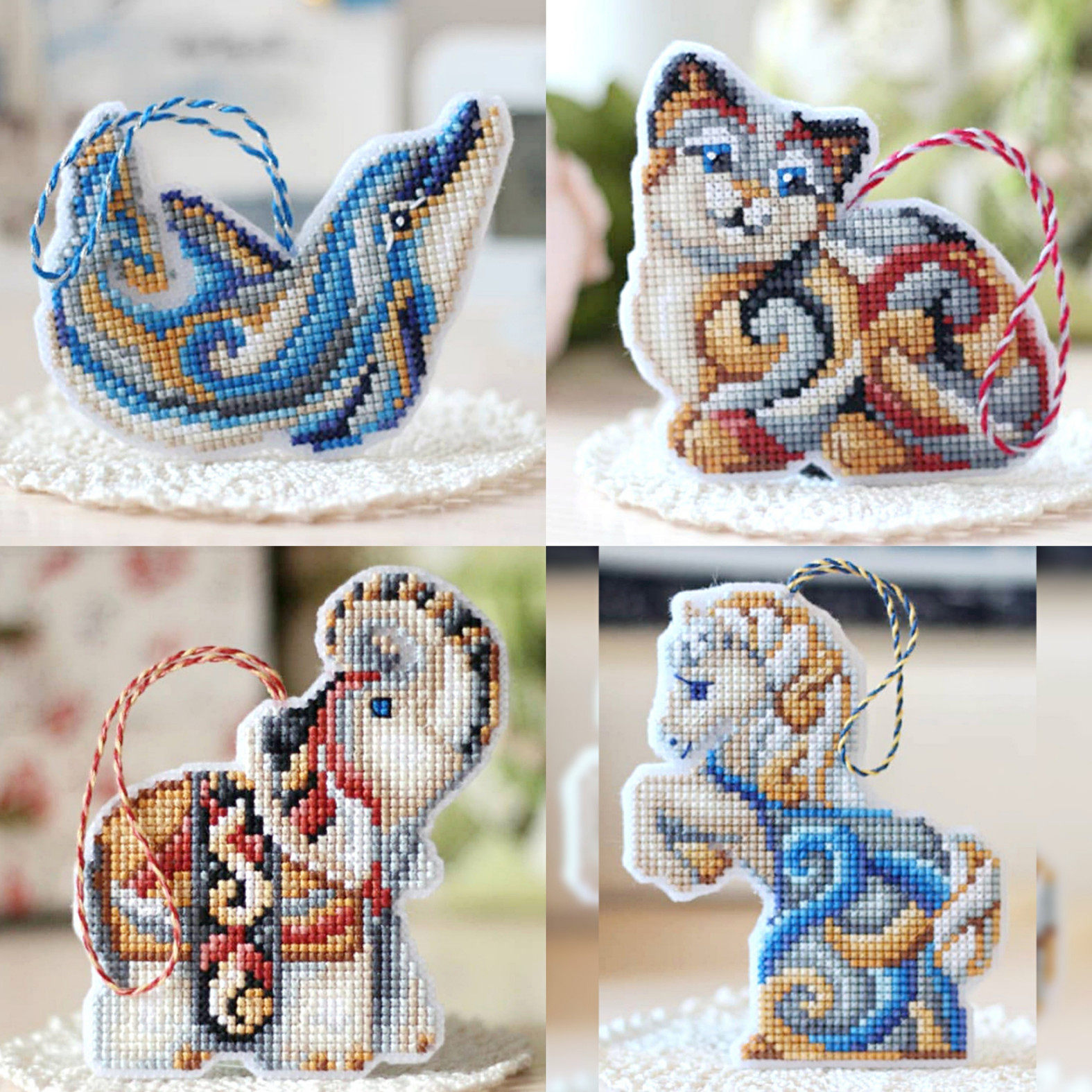 法国DMC十字绣套件 家居用品客厅餐厅 简约 新品 花纹动物 冰箱贴