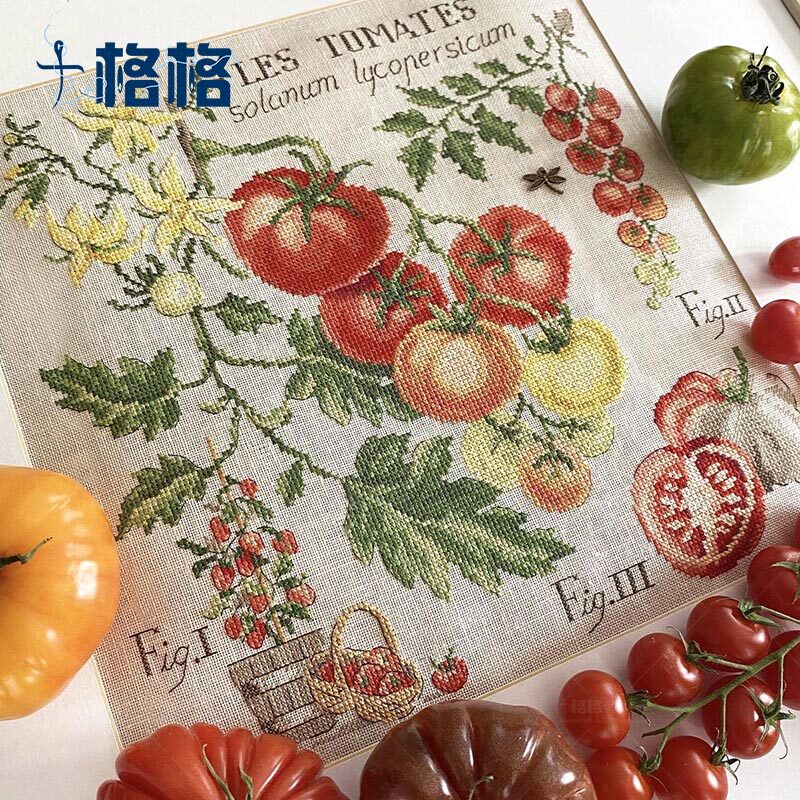 十格格十字绣DMC绣线套件2025款 提供saga PDF阴影花系列 红番茄