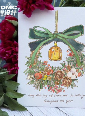 十格格十字绣法国dmc绣线2024 12月原创设计 littlejiang圣诞花环