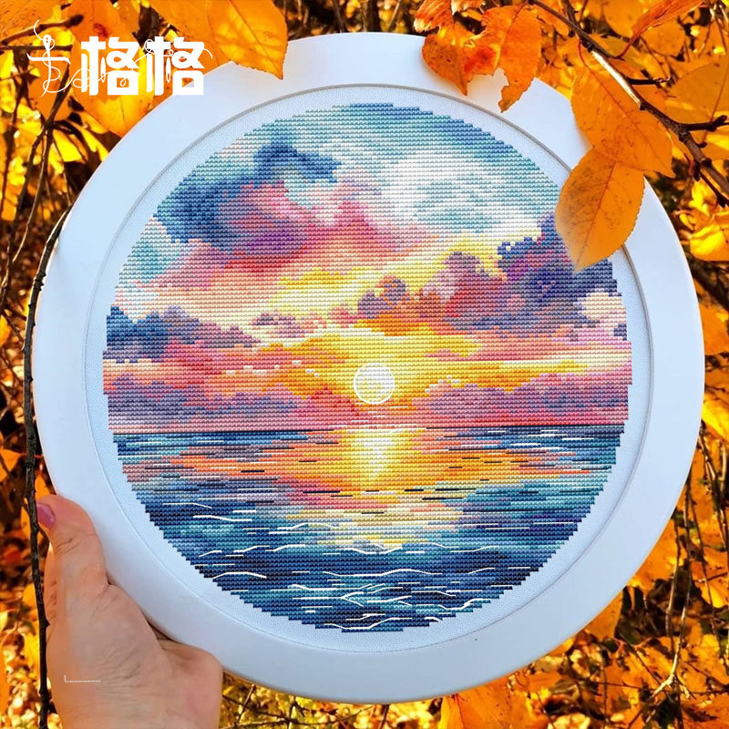 十格格十字绣法国DMC绣线套件2026新款 提供saga 海滨晚霞