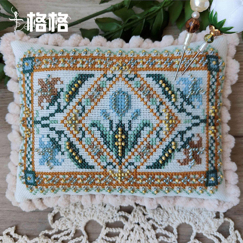 十格格十字绣法国DMC绣线套件2025新款 花纹图案郁金香珠绣针扎