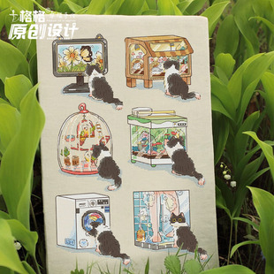 十格格十字绣dmc绣线套件7月 22 原创设计 好奇害死猫 吃瓜猫