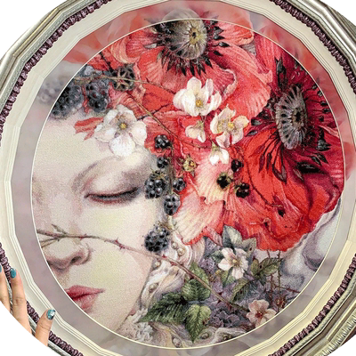 十格格dmc十字绣套件圆形油画