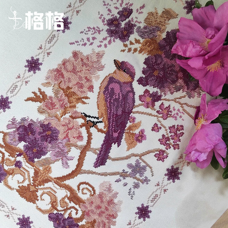 十格格十字绣法国DMC绣线套件2025新款 提供saga 花纹图杜鹃花鸟