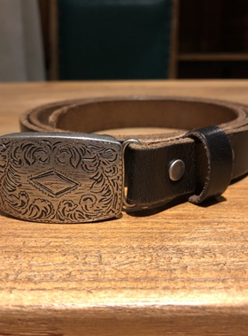 银扣霍尔文茶芯皮带美式复古咔叽腰带简约服帖款 男女通用宽度2㎝