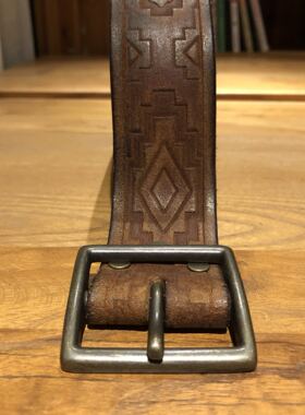 复古机车真皮皮带 43mm宽度 美式复古 咔叽 经典款真皮牛皮腰带