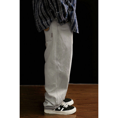 通勤直筒日系潮牌宽松水洗牛仔裤