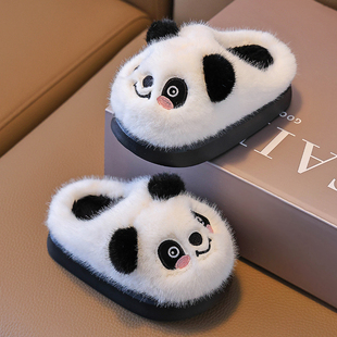 男女童可爱卡通防滑耐磨室内防寒厚底亲子拖鞋 儿童棉拖鞋 秋冬新款