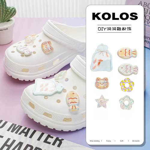 金鱼摇摇乐洞洞鞋鞋扣适配crocs