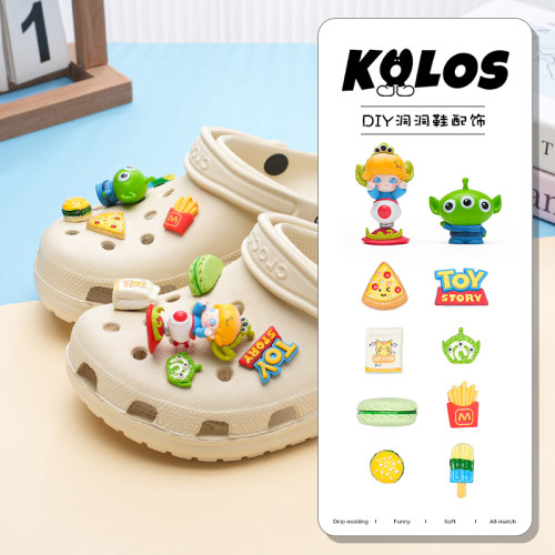 洞洞鞋配饰三眼仔DIMOO皮克斯鞋花薯条鞋扣diy百搭crocs装饰配件
