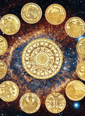 十二星座纪念全套欧美硬币美国硬币收藏品幸运守护星座币12星座币