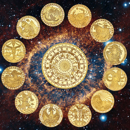 十二星座纪念全套欧美硬币美国硬币收藏品幸运守护星座币12星座币