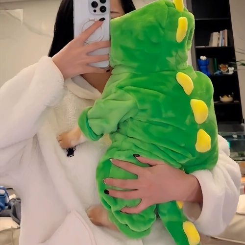 Динозавр, флисовый фланелевый зимний удерживающий тепло шнурок-держатель, кот, домашний питомец, кошки и собаки