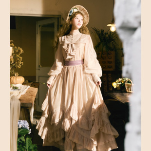 【第七封情书/现货】细嗅蔷薇原创Lolita爱德华复古衬衣拖地半裙