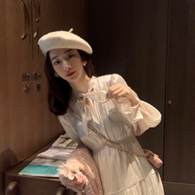 过膝少女气质公主裙 小个子秋法式 连衣裙仙女超仙甜美学生长款 长袖