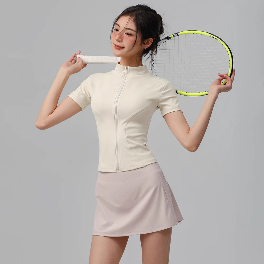 瑜伽服短袖T夏季紧身显瘦晨跑步可外穿运动上衣训练骑行健身外套