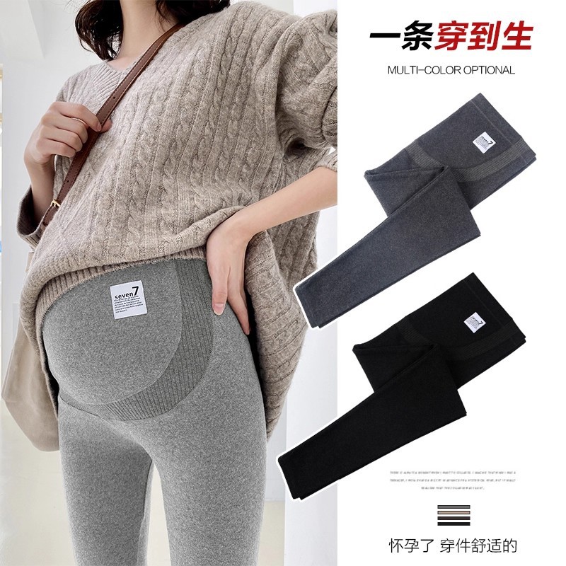 孕妇裤子春秋外穿大码小个子加绒加厚托腹棉裤冬季保暖孕妇打底裤