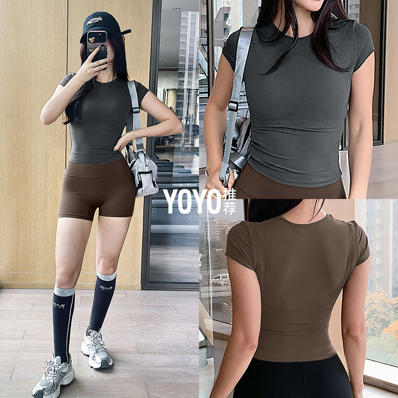 大码胖mm运动套装女夏季2026新款休闲显瘦速干上衣健身瑜伽服短袖