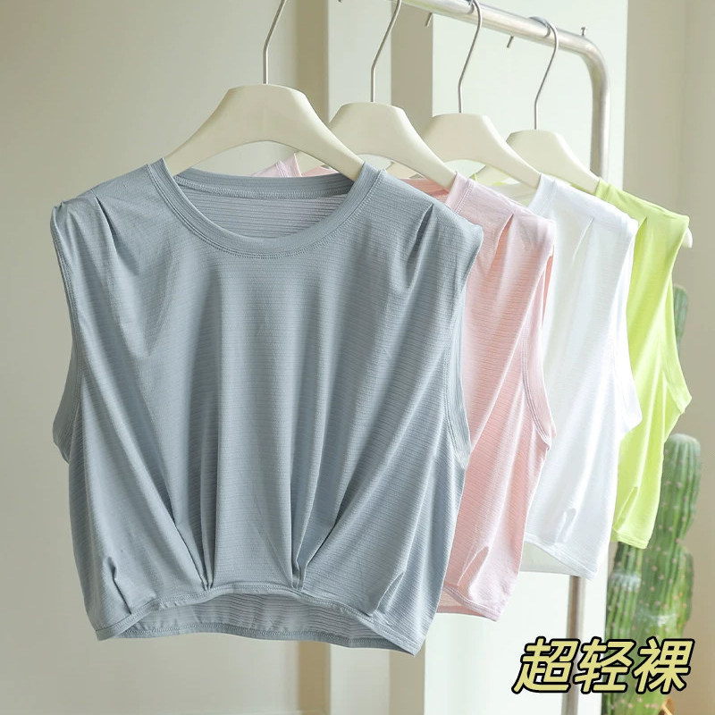瑜伽服女短袖t恤速干衣外穿跑步吊带背心无袖上衣运动罩衫健身服
