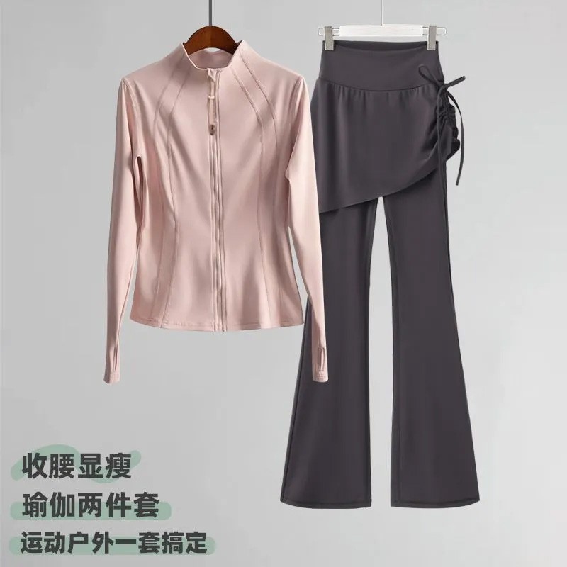 运动套装女夏季2026新款大码跑步健身速干训练服外套普拉提瑜伽服