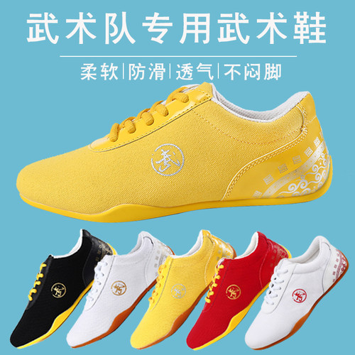 太极鞋真皮牛筋底帆布鞋武术鞋