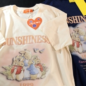 体恤可爱卡通兔子情侣短袖 Daiwing 男女学生半袖 夏季 T恤 浪漫角落